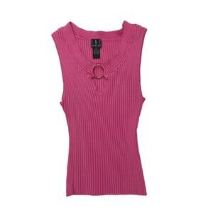 Y2K INC Pink Sleeveless Ribbed Knit Top